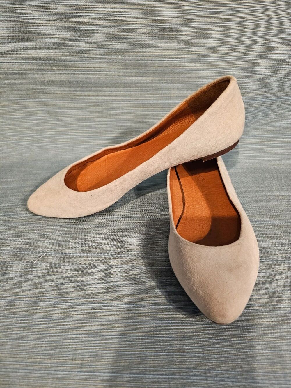 Madewell Tan Toupe Brown Suede Leather Pointed Toe Slip On Wedge Flats Shoes 6.5